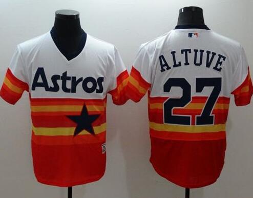 Men's Houston Astros ACTIVE PLAYER Custom White Orange Cool Base Stitched Baseball Jersey